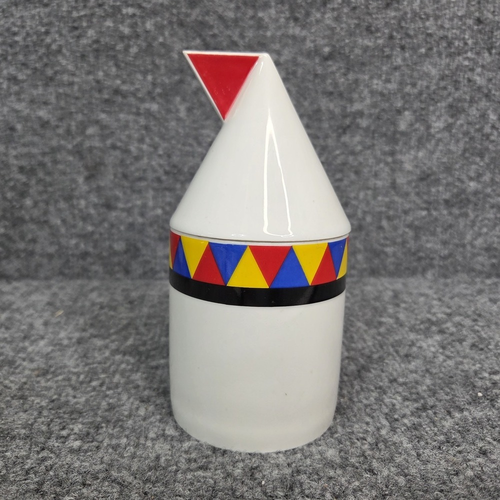 Thomas Atelier Collection‎ Postmodern MEMPHIS Milano Art Porcelain Jar Lid Retro